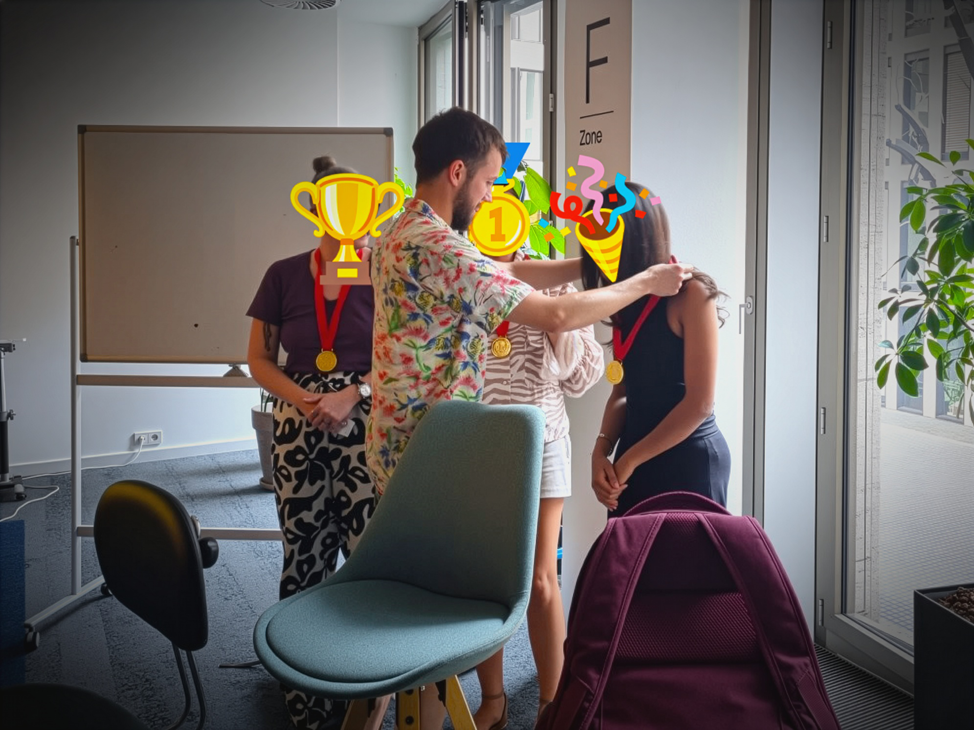 Winning team at Vinted team event