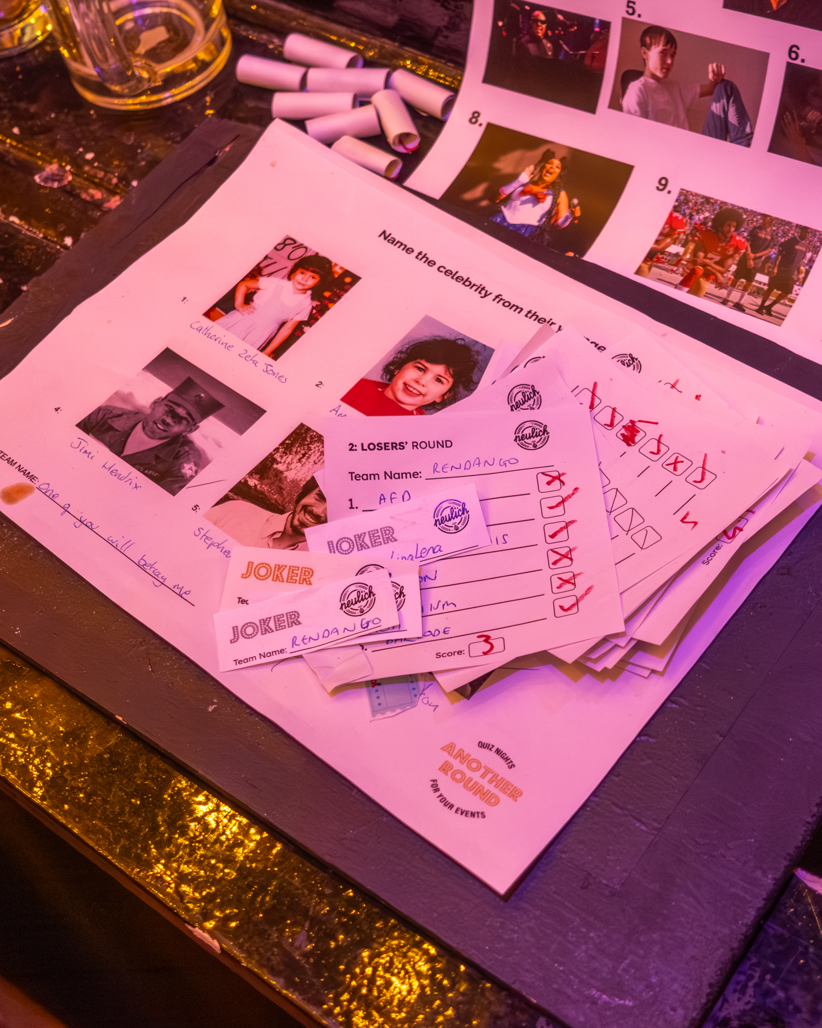 Picture round at the quiz at Neulich